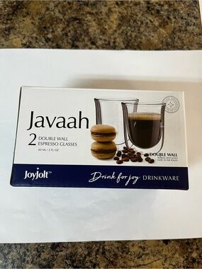 JolyJolt Javaah Double Wall Espresso Glasses by Jolt - Clear (Set of 2)